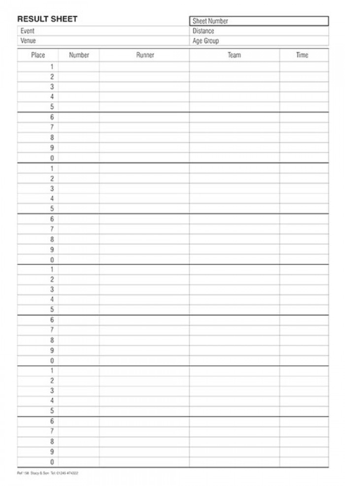 Result Sheet Pad