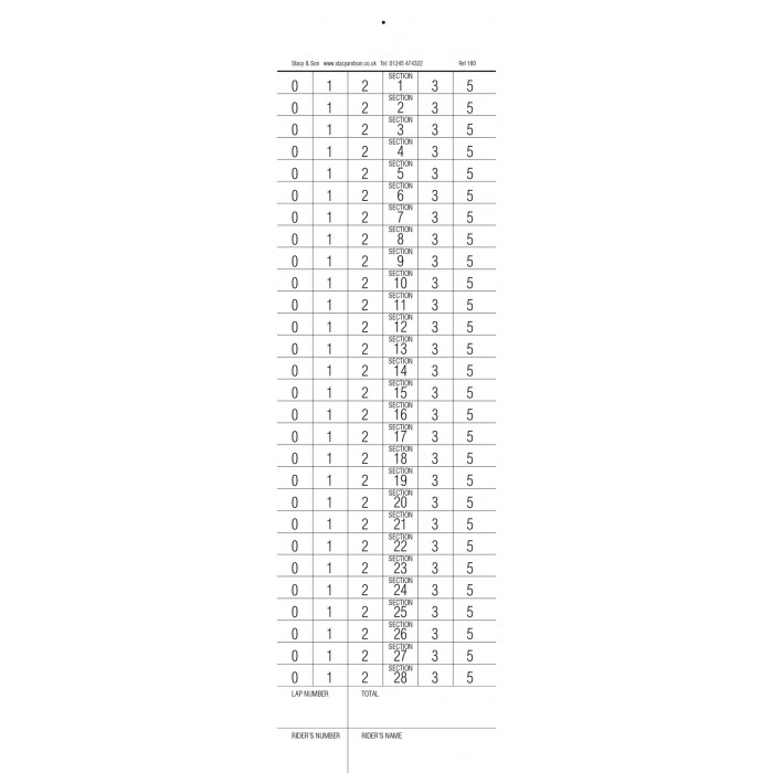 Rider's Punch Cards (Pk-100)